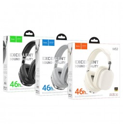 Hoco Cuffie Wireless W52 Nere Bluetooth 5.4 46 Ore Musica Pieghevoli