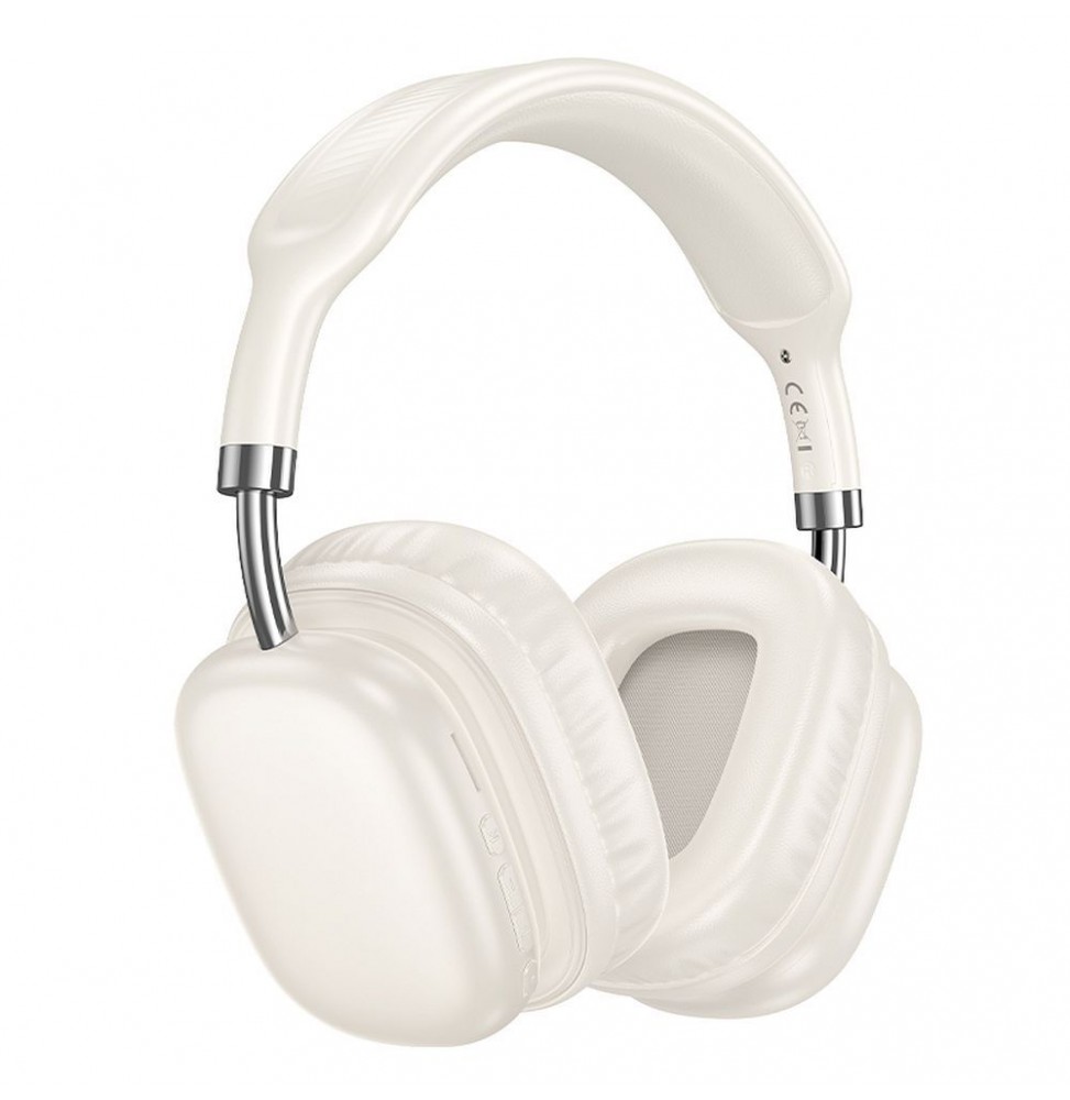 Hoco Cuffie Wireless W52 Bianco Bluetooth 5.4 46 Ore Musica Pieghevoli