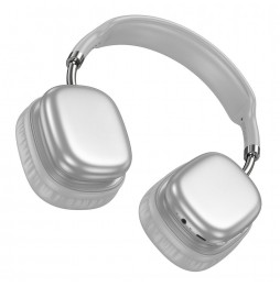 Hoco Cuffie Wireless W52 Argento Bluetooth 5.4 46 Ore Musica Pieghevoli
