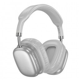 Hoco Cuffie Wireless W52 Argento Bluetooth 5.4 46 Ore Musica Pieghevoli