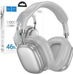 Hoco Cuffie Wireless W52 Argento Bluetooth 5.4 46 Ore Musica Pieghevoli