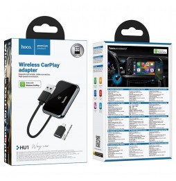 Hoco  Adattatore CarPlay Wireless Hoco HU1 Nero USB A / USB C