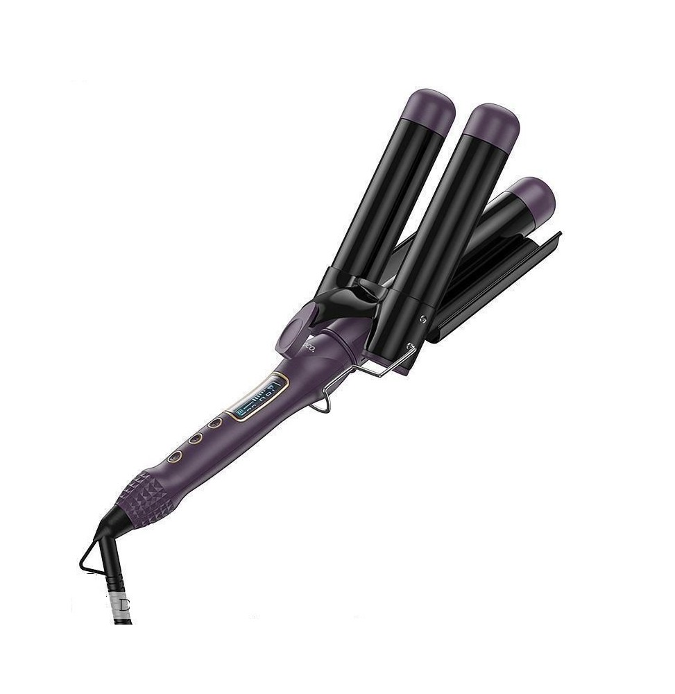 Hoco DAR38 Piastra Capelli Onde Triferro 3 Tubi Ceramica 6 Livelli Calore Viola