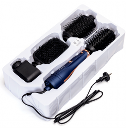Aigostar Kit Spazzole Aria Calda 1200W 3in1 Styling Professionale Blu Oro 3 Pezzi