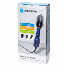 Aigostar Kit Spazzole Aria Calda 1200W 3in1 Styling Professionale Blu Oro 3 Pezzi