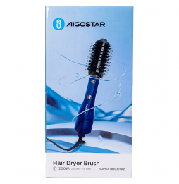 Aigostar Kit Spazzole Aria Calda 1200W 3in1 Styling Professionale Blu Oro 3 Pezzi