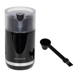 Aigostar Macinacaffè Elettrico 150W Lame Inox 70g Nero Trasparente Compatto