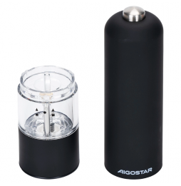 Aaigostar Macina Pepe e sale Elettrico a Batteria Pulsante One Touch Luce Led