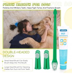 Nobleza Set Igiene Orale Cani/Gatti Spazzolino Doppia Estremità Dentifricio