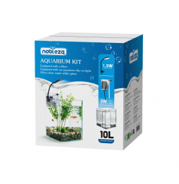 Nobleza Nano Acquario 10L Vetro Extra Chiaro Filtro 250L/h Luce LED 1.5W