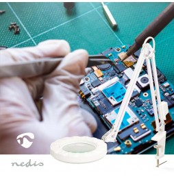 Nedis Lampada da Tavolo con Lente d’Ingrandimento 3 Diottrie 6500K 6W 700 lm