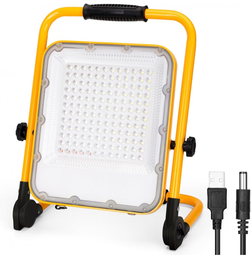 Aigostar Faretto da Cantiere LED Portatile 30W Ricaricabile IP65 5000mAh