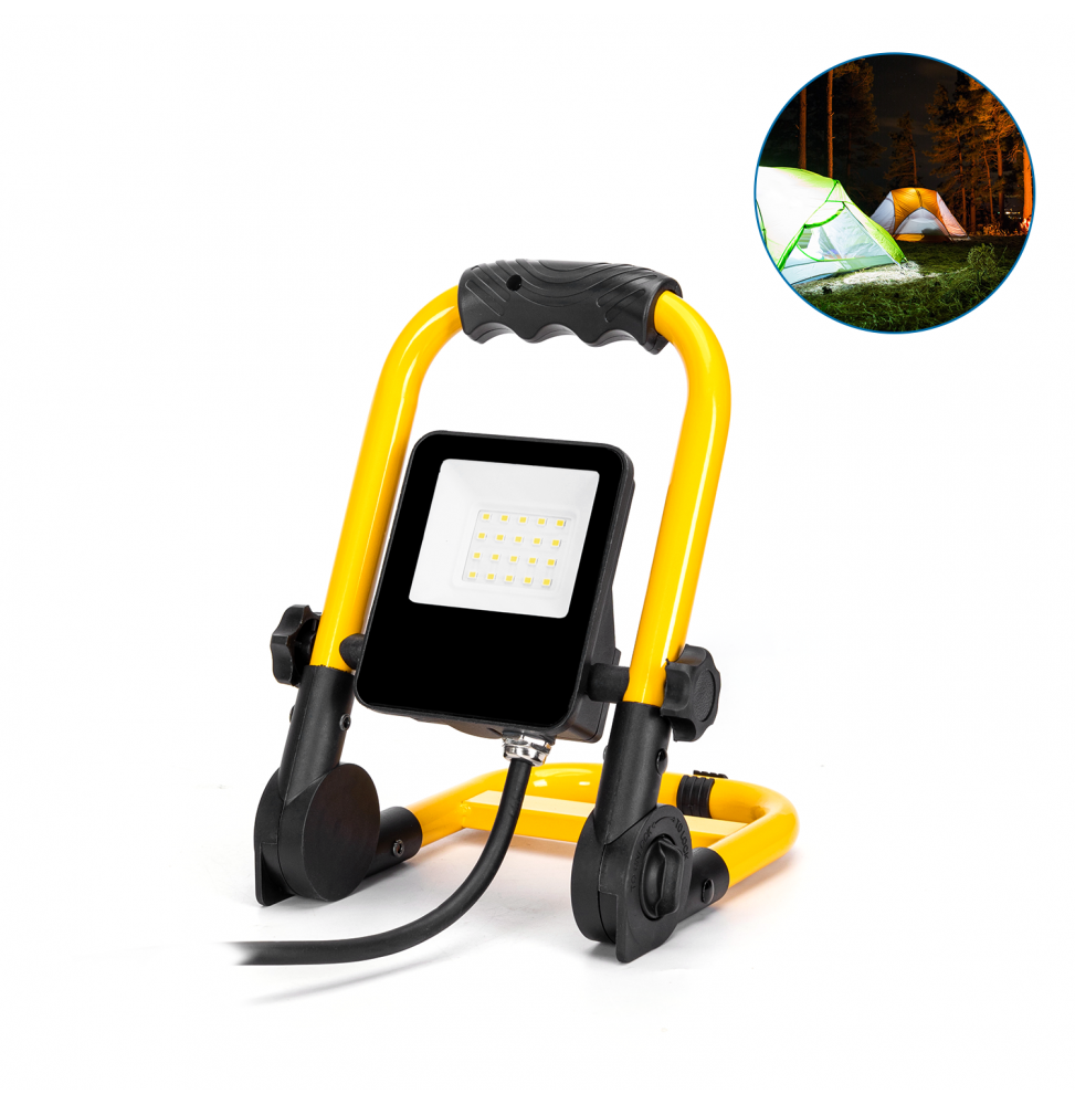 Aigostar Faretto da Cantiere LED 10W Pressofuso IP65 Cavo 1,8 Metri  6500K