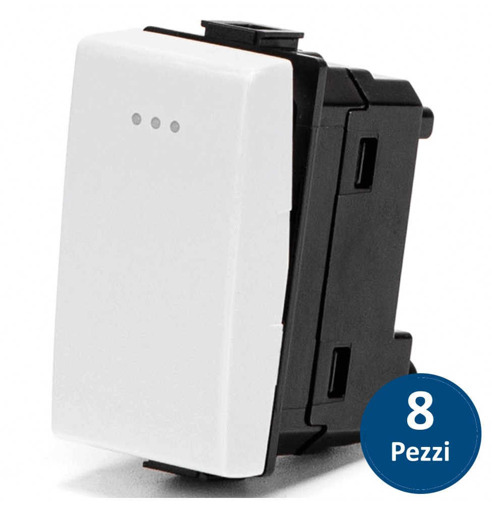 Aigostar Pulsante Bianco Serie ABM 16A Compatibile BTicino Matix