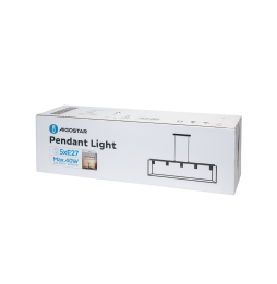 Aigostar Lampadario A Sospensione 5 Luci E27 Max 200W Nero Industriale