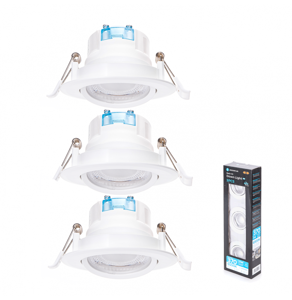 Aigostar faretti LED E6 incasso orientabili 3 pz 5W 6500K luce fredda