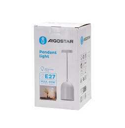 Aigostar Lampadario A Sospensione Moderno E27 Max 40W Acciaio Bianco