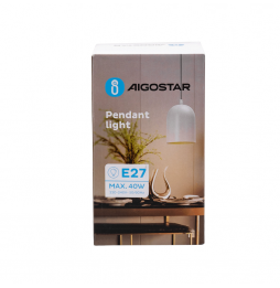 Aigostar Lampadario A Sospensione Moderno E27 Max 40W Acciaio Bianco