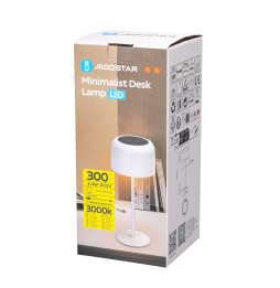 Aigostar Lampada Scrivania LED Solare Touch Dimmer 3W 3000K IP54 Bianca
