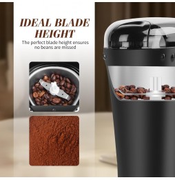 Aigostar Macinacaffè Elettrico 200W | Lame Inox | 60g | Nero/Trasparente
