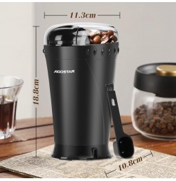 Aigostar Macinacaffè Elettrico 200W | Lame Inox | 60g | Nero/Trasparente