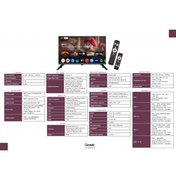 Graetz Tv Smart LED Google 24" Pollici HD GR24G1300 DAZN NETFLIX Camper 12V