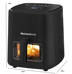 Melchioni Marianna New Friggitrice Ad Aria 5 Litri 1500W 7 in 1 Touch led interno