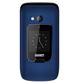 Saiet SCUDO TRE+ Cellulare per Anziani con Tasto SOS e Audio Amplificato Blu