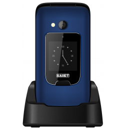 Saiet SCUDO TRE+ Cellulare per Anziani con Tasto SOS e Audio Amplificato Blu