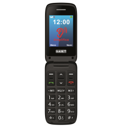 Saiet SCUDO TRE+ Cellulare per Anziani con Tasto SOS e Audio Amplificato Red