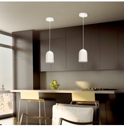 Aigostar Lampadario A Sospensione Moderno E27 Max 40W Acciaio Bianco