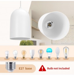 Aigostar Lampadario A Sospensione Moderno E27 Max 40W Acciaio Bianco
