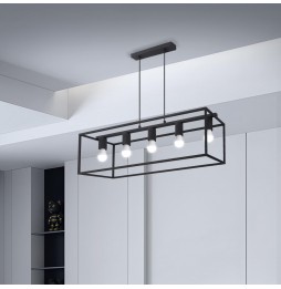 Aigostar Lampadario A Sospensione 5 Luci E27 Max 200W Nero Industriale