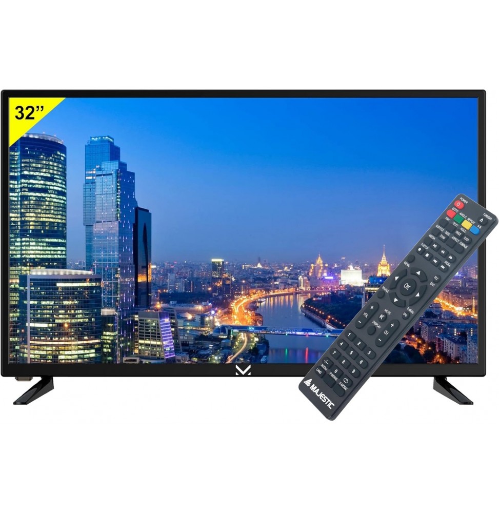 Majestic TVD 232 S2 LED V6 – TV 32" HD Ready con DVB-T2/S2, USB e Telecomando