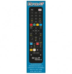 BRAVO TECHNO 3 Telecomando Universale 3in1 Programmabile Memoria Permanente