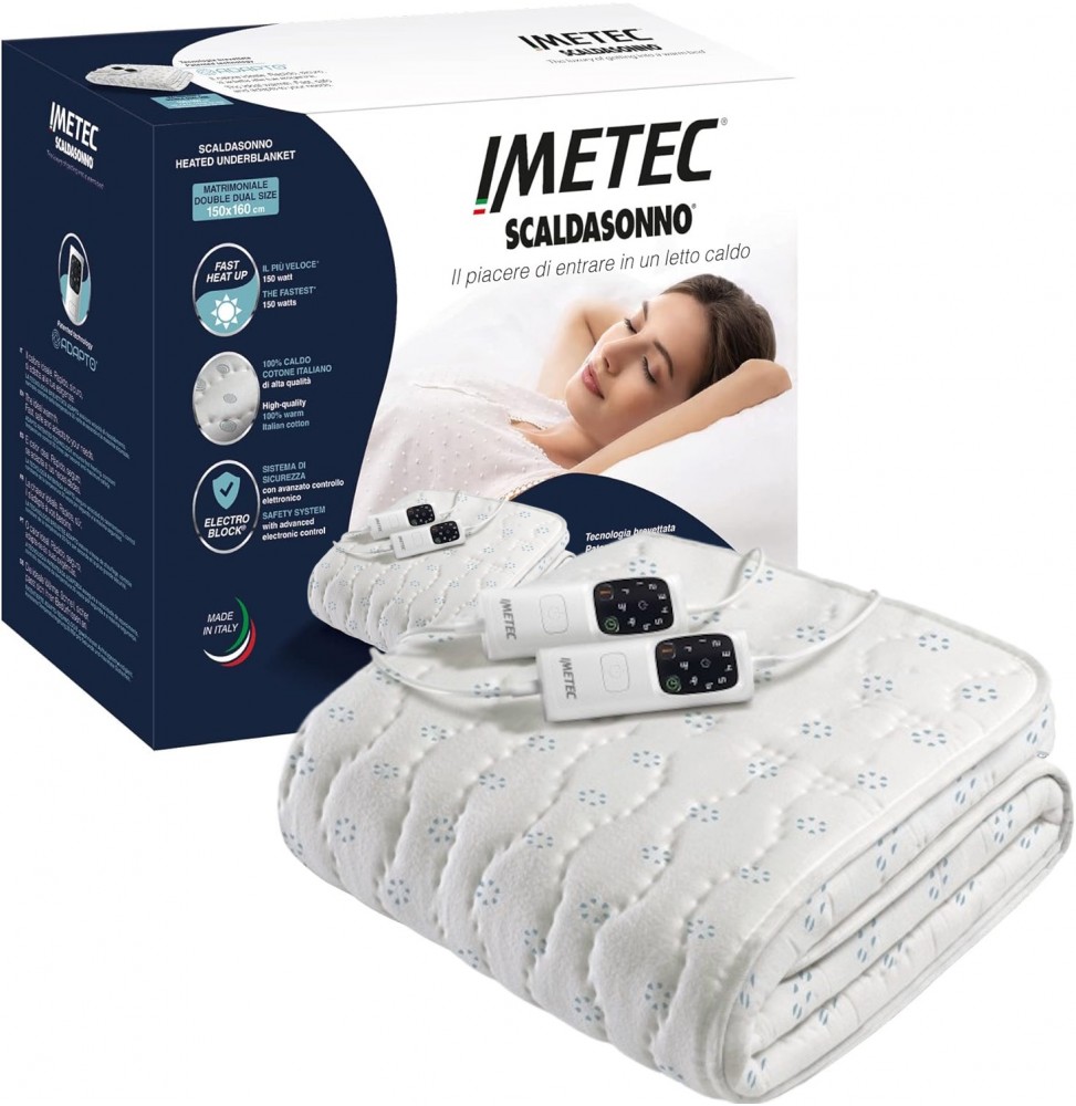 Imetec Scaldasonno Adapto Matrimoniale Rapido 100% Cotone 150x160
