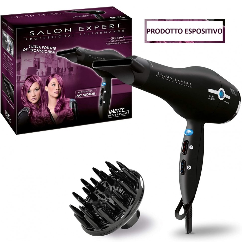 Imetec Salon Expert P4 Asciugacapelli Professionale 2000W Ioni Ceramica Tormalina
