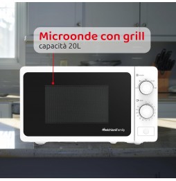 Melchioni Microonde Onda 20 Litri con Grill 800W Timer 35 min Scongelamento