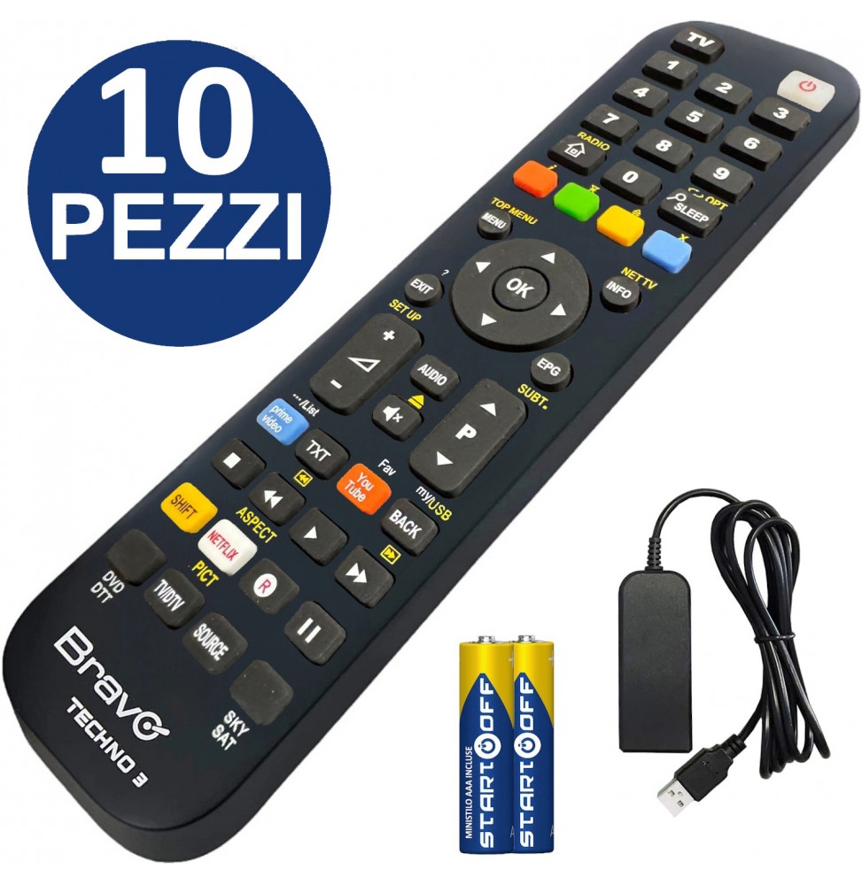Bravo TECHNO3-KIT Telecomando Universale 3in1 Programmatore PC 10 Pezzi