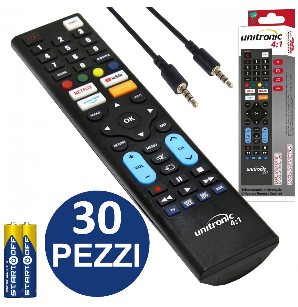 Unitronic Kit 30 Telecomandi Programmabili con Programmatore Jack