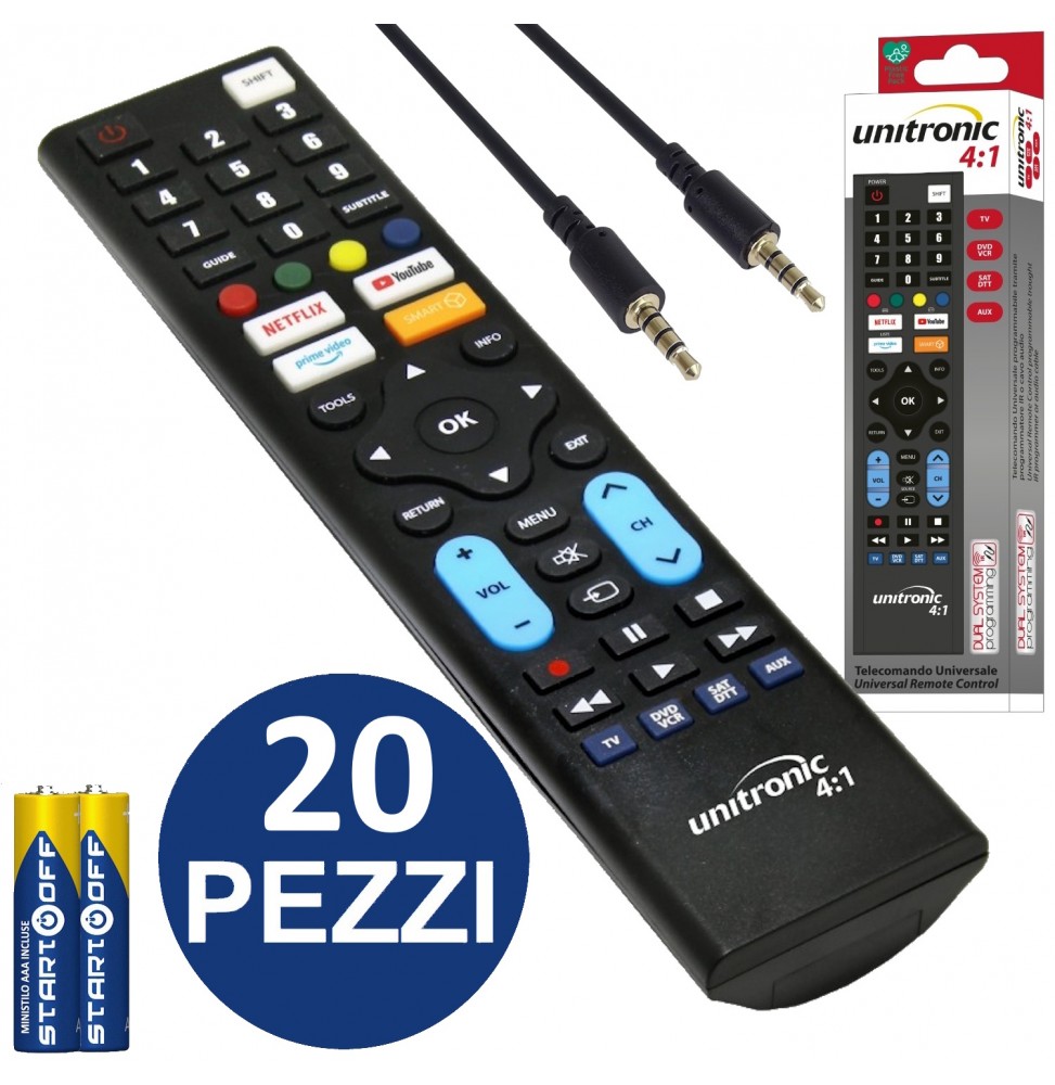 Unitronic Kit 20 Telecomandi Programmabili con Programmatore Jack