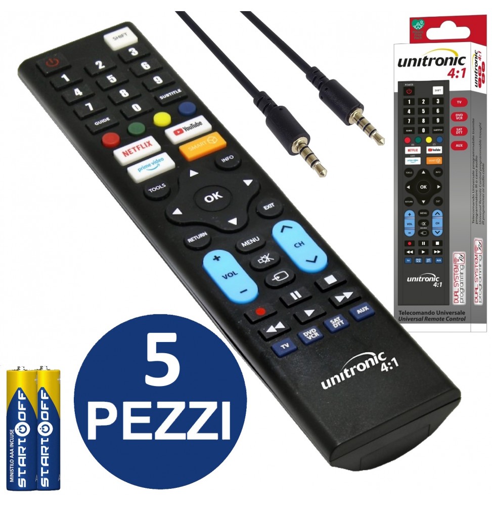 Unitronic Kit 5 Telecomandi Programmabili con Programmatore Jack