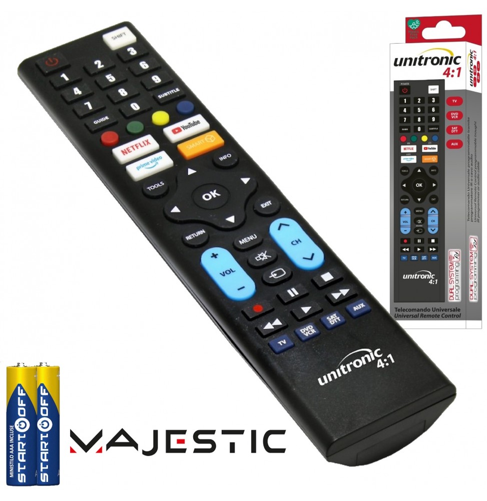 Telecomando MAJESTIC Universale PER TV Pronto All'uso Pile Incluse