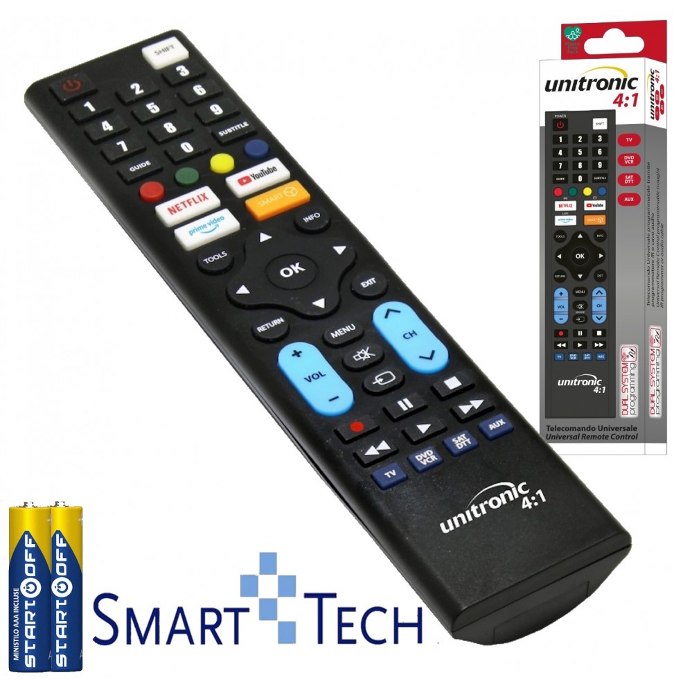Telecomando SMART TECH Universale PER TV Pronto All'uso Pile Incluse