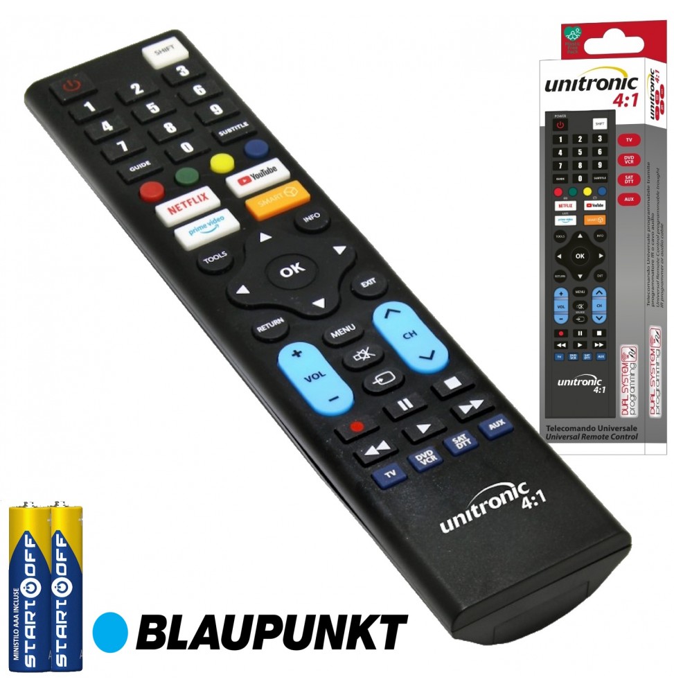 Telecomando BLAUPUNKT Universale PER TV Pronto All'uso Pile Incluse