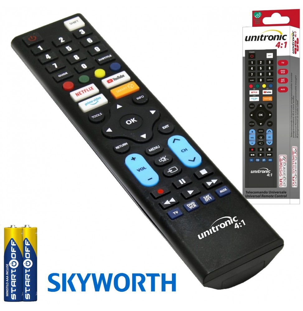 Telecomando SKYWORTH Universale PER TV Pronto All'uso Pile Incluse