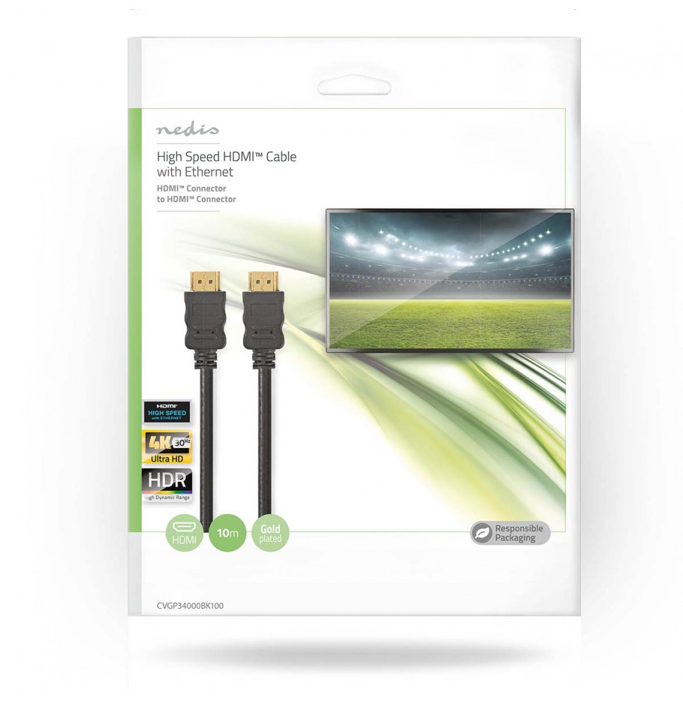 Nedis Cavo HDMI Alta Velocità 10m 4K@30Hz Ethernet ARC 10.2 Gbps