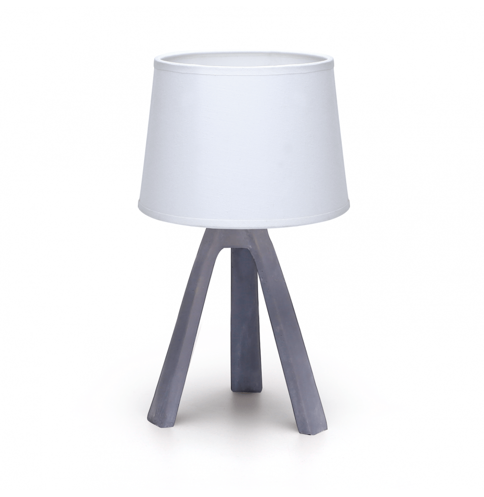 Aigostar Lampada Tavolo Abatjour E14 Paralume Tessuto H31cm Resina Bianco Grigio
