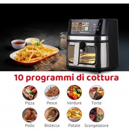 Melchioni Friggitrice Aria Gaia Plus 8L Doppia Resistenza 2200W 10 Programmi