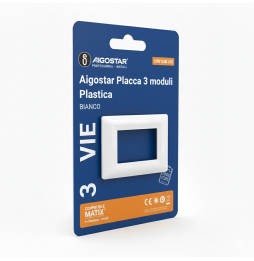 Aigostar Placca 3 Moduli Plastica Bianca Serie Serie Biticino Matix 8 Pezzi